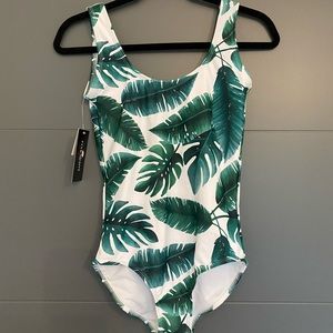 Scoop back one piece bathing suit